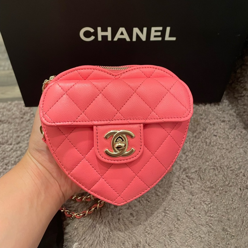 Chanel heart clutch